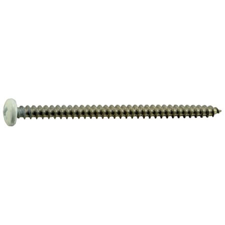 Sheet Metal Screw, #10 X 3 In, Painted 18-8 Stainless Steel Pan Head Phillips Drive, 100 PK